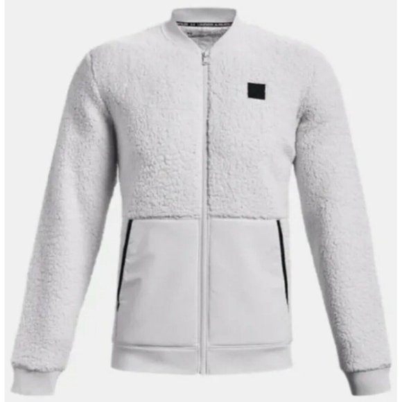 Under Armour Sherpa Bomber Jacket Gray Ultra-soft Comfort Men's Size S - Picture 6 of 10